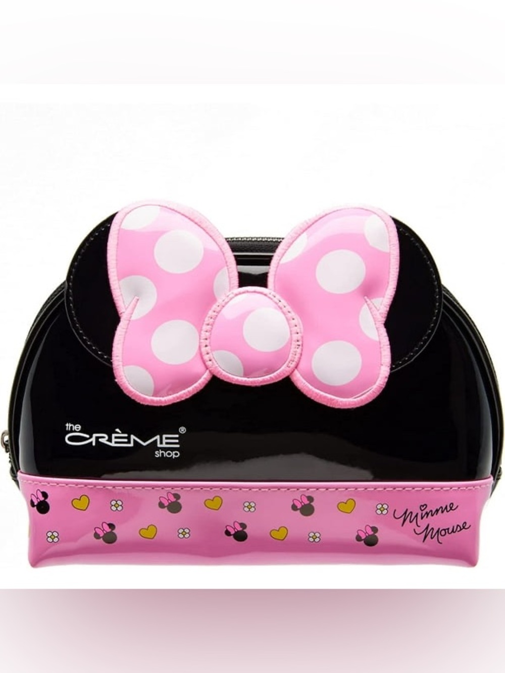 The Crème Shop Minnie Mouse Pink & Black Bow Cosmetic Bag